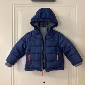 Rothschild Boy’s Blue Puffer Jacket with Orange Accents SZ 12 MOS $99